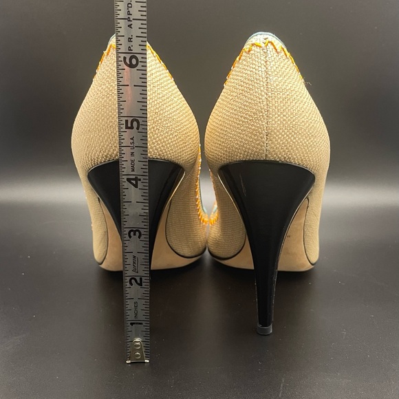 Oscar de la Renta Linen High Heels London - Picture 9 of 10